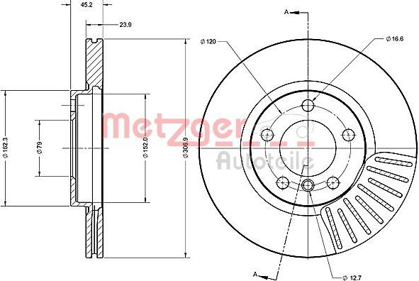 Metzger 6110691 - Спирачен диск vvparts.bg