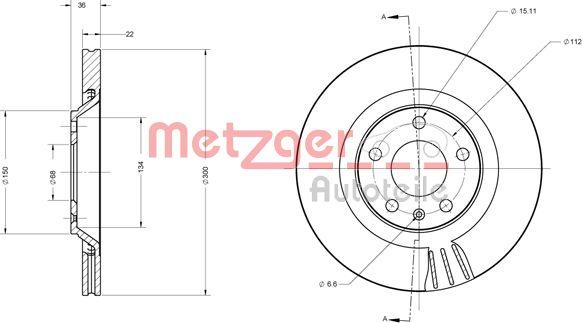 Metzger 6110697 - Спирачен диск vvparts.bg