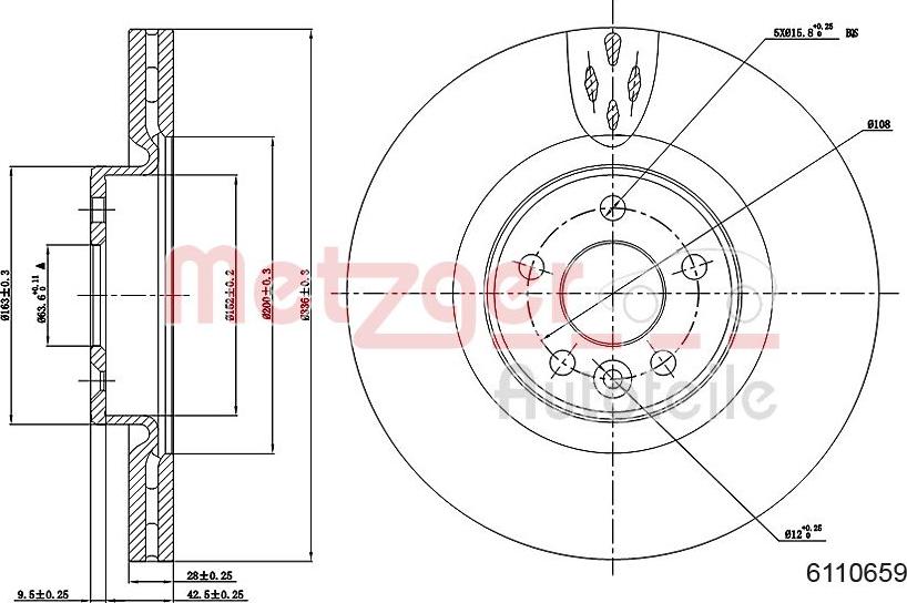 Metzger 6110659 - Спирачен диск vvparts.bg