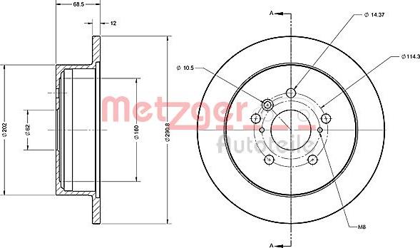 Metzger 6110658 - Спирачен диск vvparts.bg