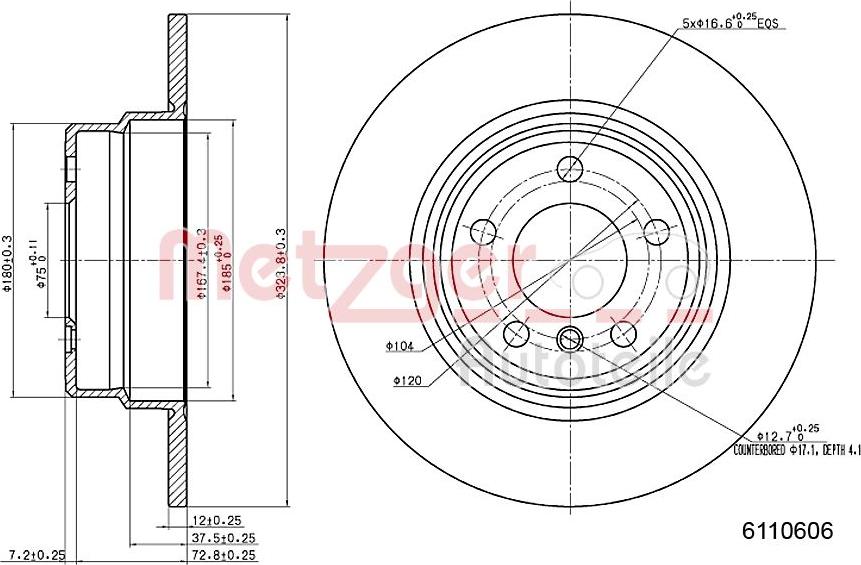 Metzger 6110606 - Спирачен диск vvparts.bg