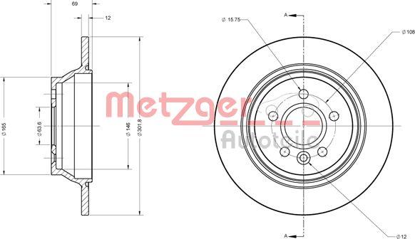 Metzger 6110615 - Спирачен диск vvparts.bg