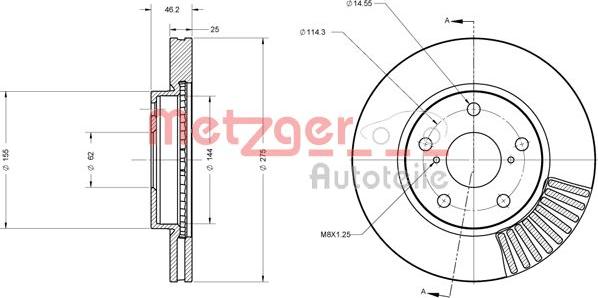 Metzger 6110611 - Спирачен диск vvparts.bg