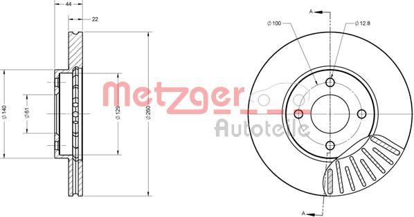 Metzger 6110680 - Спирачен диск vvparts.bg