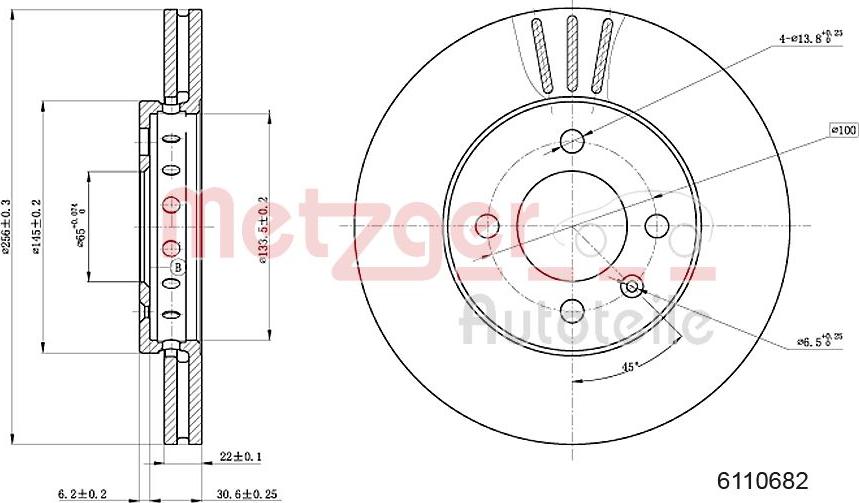 Metzger 6110682 - Спирачен диск vvparts.bg