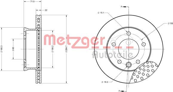 Metzger 6110676 - Спирачен диск vvparts.bg