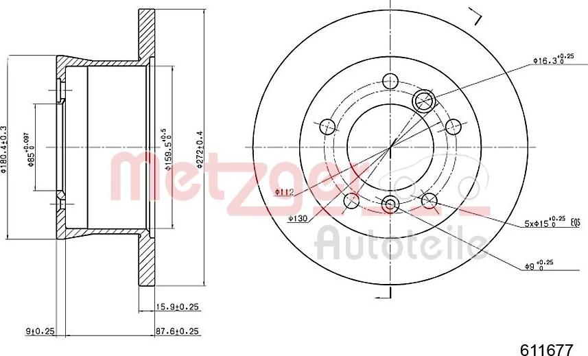 Metzger 6110677 - Спирачен диск vvparts.bg