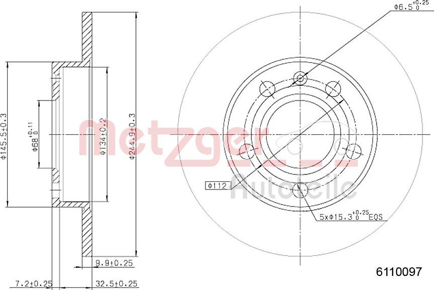 Metzger 6110097 - Спирачен диск vvparts.bg