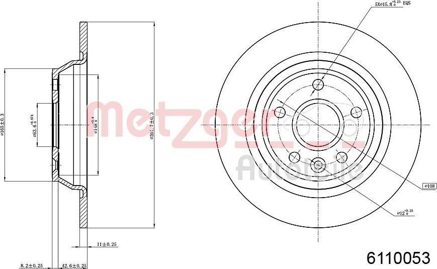 Metzger 6110053 - Спирачен диск vvparts.bg