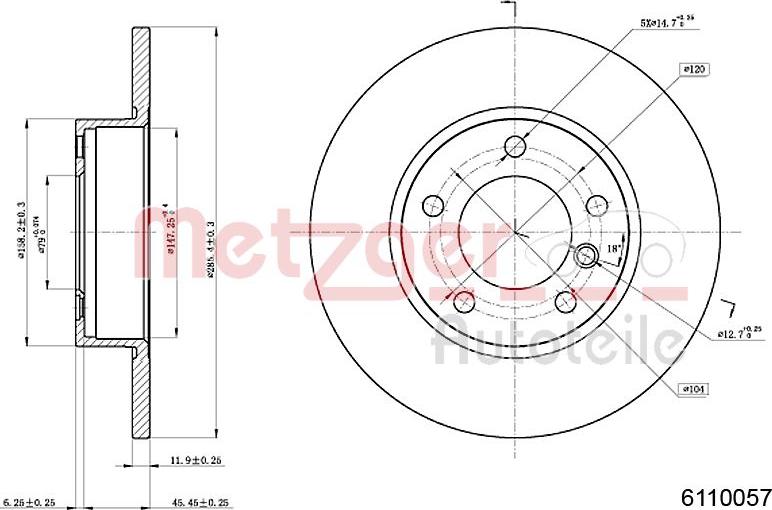 Metzger 6110057 - Спирачен диск vvparts.bg