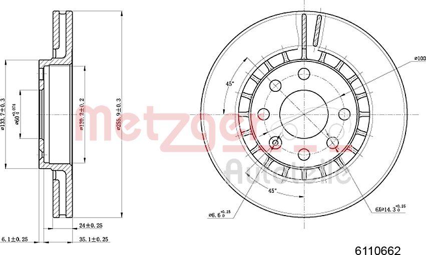 Metzger 6110062 - Спирачен диск vvparts.bg