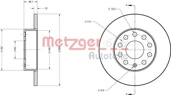 Metzger 6110030 - Спирачен диск vvparts.bg