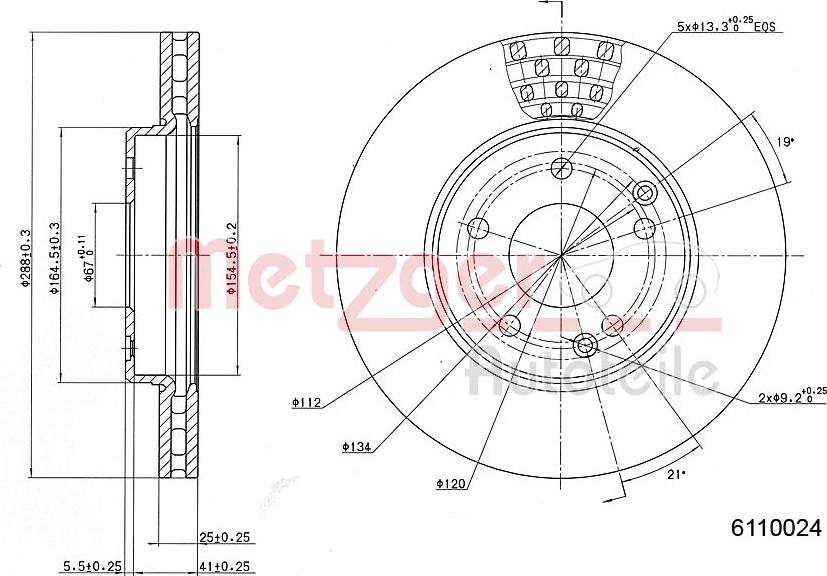 Metzger 6110024 - Спирачен диск vvparts.bg