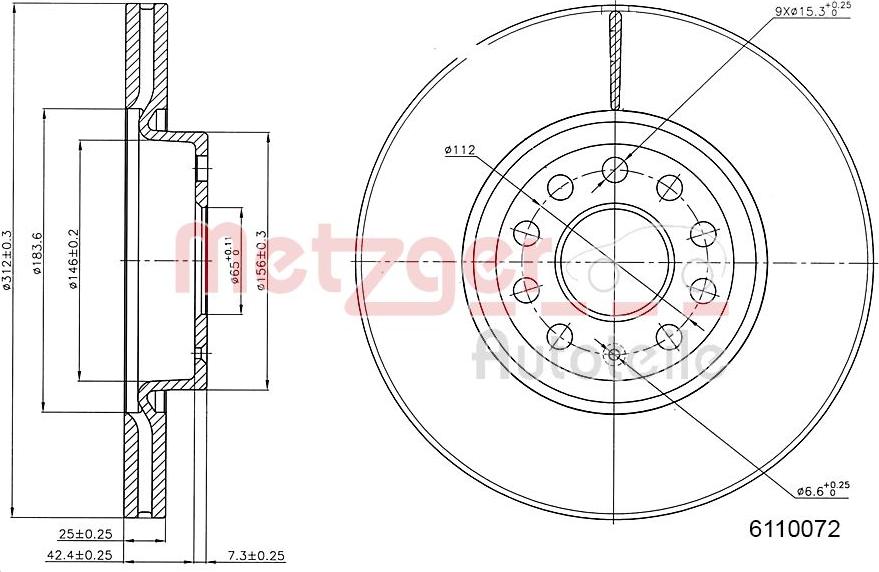 Metzger 6110072 - Спирачен диск vvparts.bg