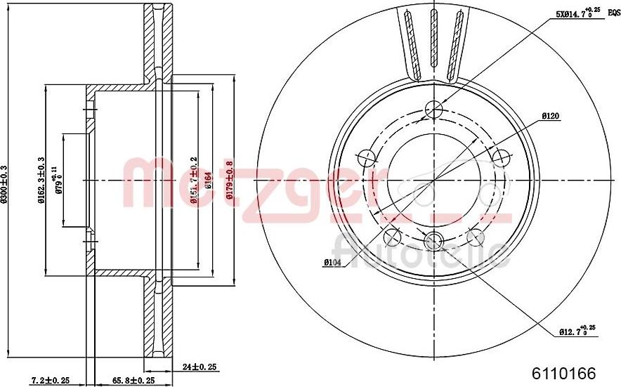 Metzger 6110166 - Спирачен диск vvparts.bg