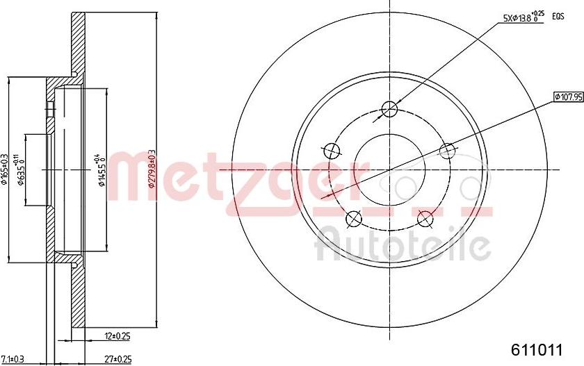 Metzger 6110101 - Спирачен диск vvparts.bg