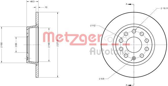 Metzger 6110108 - Спирачен диск vvparts.bg