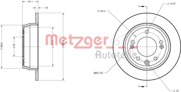 Metzger 6110107 - Спирачен диск vvparts.bg