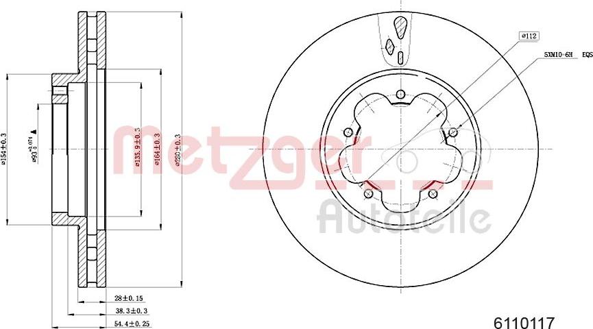 Metzger 6110117 - Спирачен диск vvparts.bg