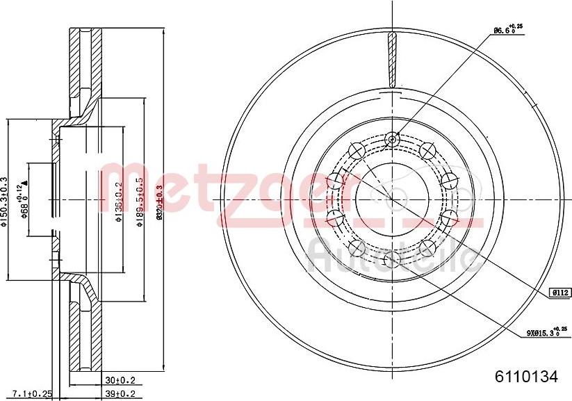 Metzger 6110134 - Спирачен диск vvparts.bg