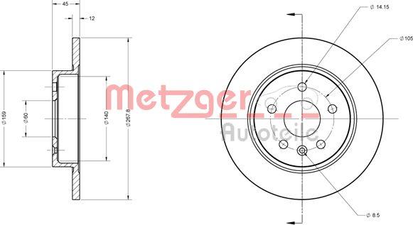 Metzger 6110130 - Спирачен диск vvparts.bg