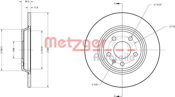 Metzger 6110125 - Спирачен диск vvparts.bg