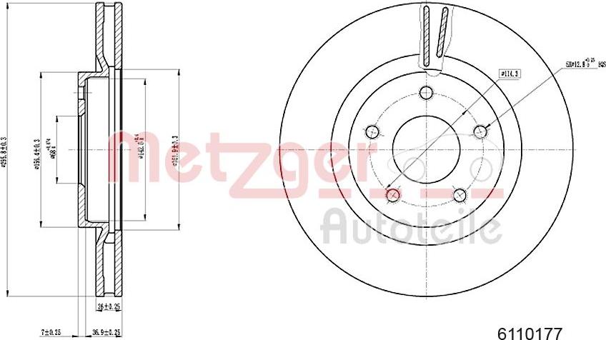 Metzger 6110177 - Спирачен диск vvparts.bg