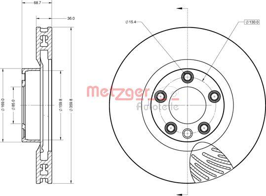 Metzger 6110854 - Спирачен диск vvparts.bg