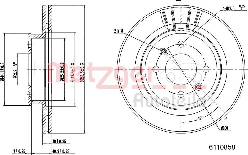 Metzger 6110858 - Спирачен диск vvparts.bg