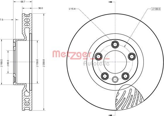 Metzger 6110853 - Спирачен диск vvparts.bg