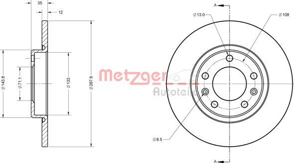 Metzger 6110815 - Спирачен диск vvparts.bg