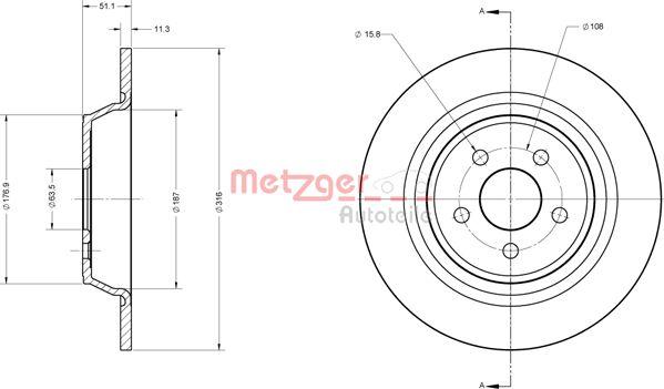 Metzger 6110818 - Спирачен диск vvparts.bg