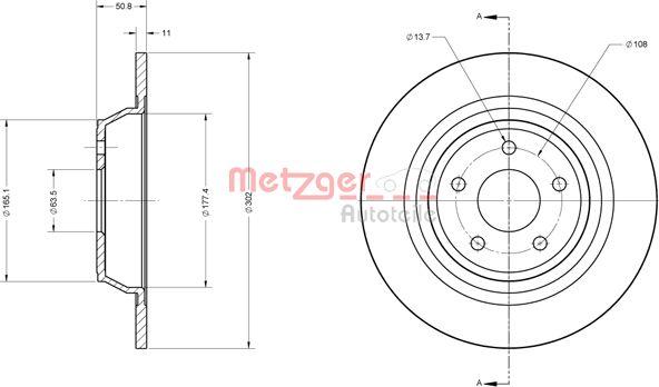 Metzger 6110813 - Спирачен диск vvparts.bg