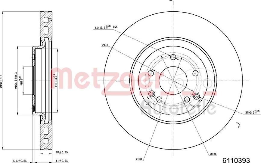 Metzger 6110393 - Спирачен диск vvparts.bg