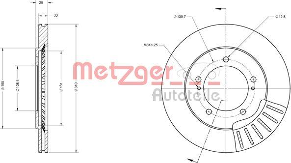 Metzger 6110347 - Спирачен диск vvparts.bg