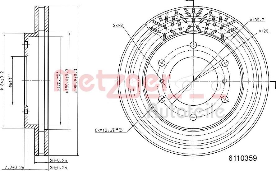 Metzger 6110359 - Спирачен диск vvparts.bg