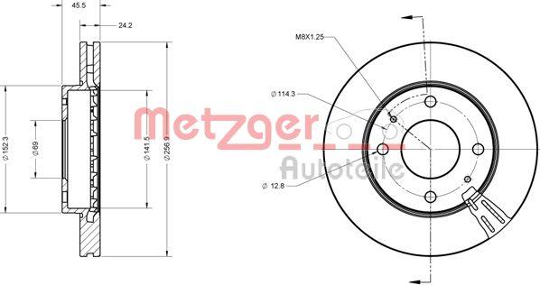 Metzger 6110358 - Спирачен диск vvparts.bg