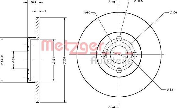 Metzger 6110361 - Спирачен диск vvparts.bg