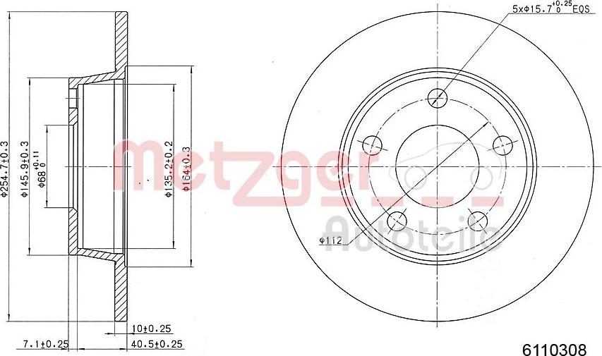 Metzger 6110308 - Спирачен диск vvparts.bg