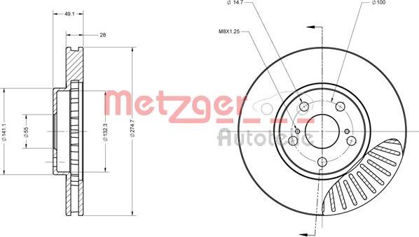 Metzger 6110315 - Спирачен диск vvparts.bg