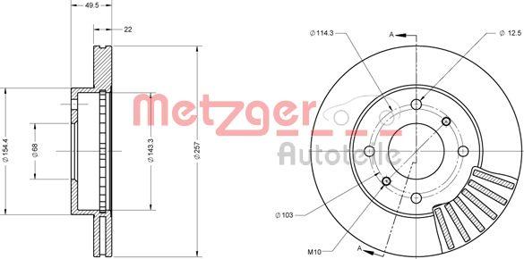 Metzger 6110312 - Спирачен диск vvparts.bg