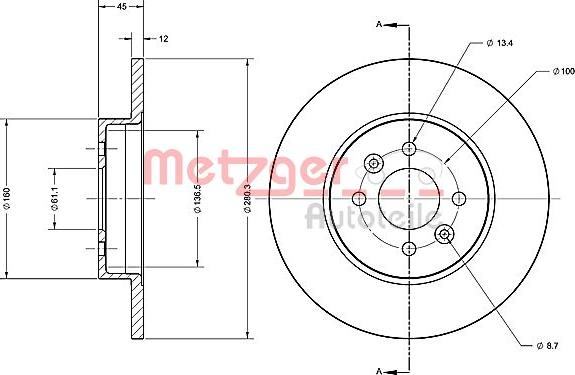 Metzger 6110321 - Спирачен диск vvparts.bg