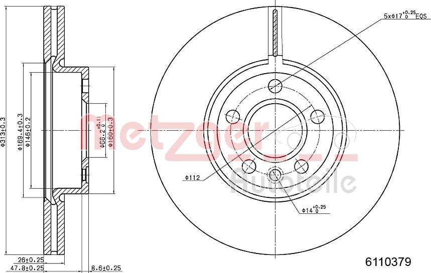 Metzger 6110379 - Спирачен диск vvparts.bg