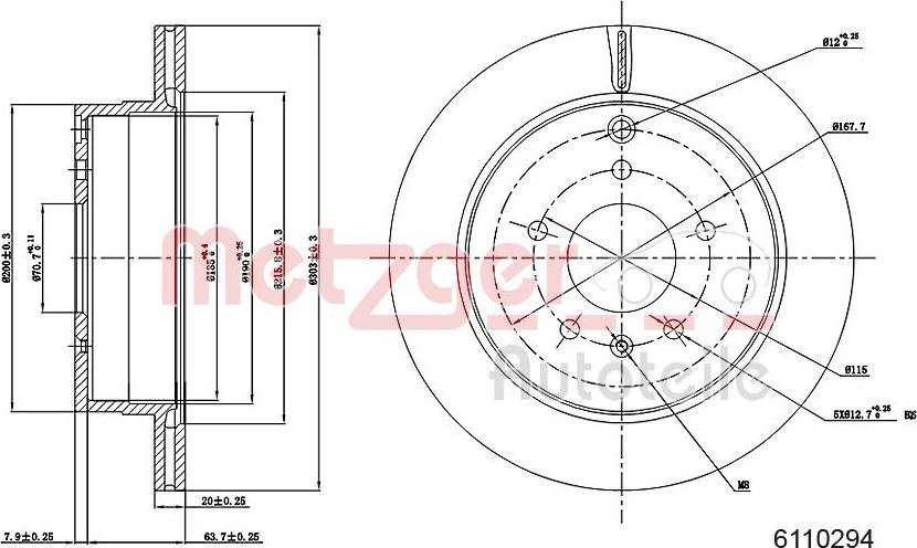 Metzger 6110294 - Спирачен диск vvparts.bg