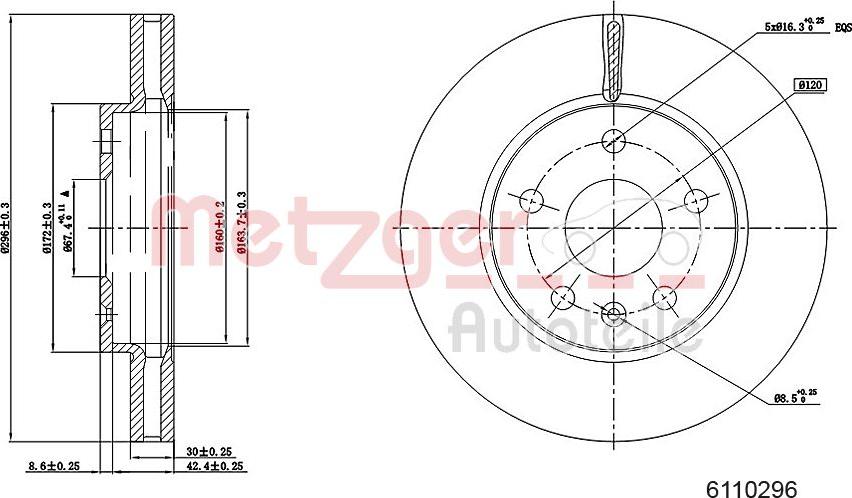 Metzger 6110296 - Спирачен диск vvparts.bg