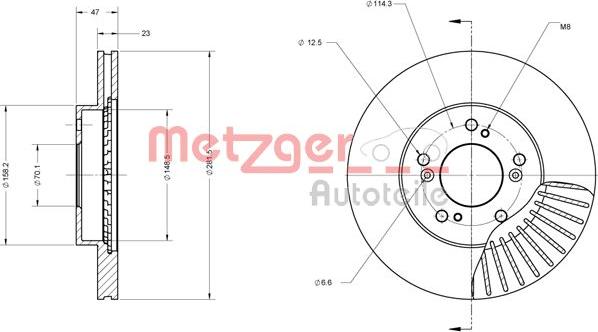 Metzger 6110249 - Спирачен диск vvparts.bg