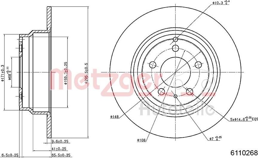 Metzger 6110268 - Спирачен диск vvparts.bg