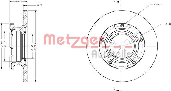 Metzger 6110205 - Спирачен диск vvparts.bg