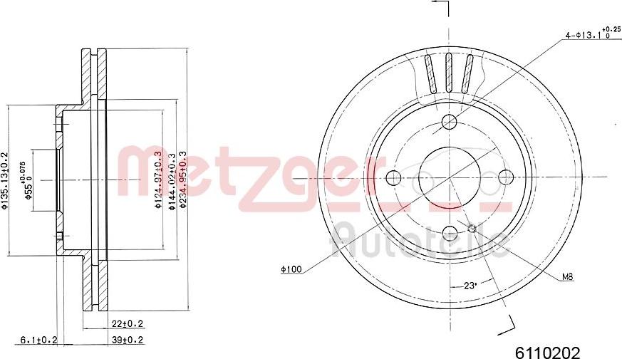 Metzger 6110202 - Спирачен диск vvparts.bg