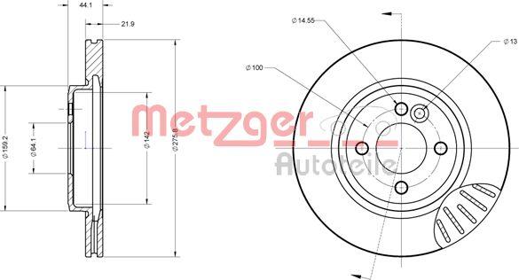 Metzger 6110207 - Спирачен диск vvparts.bg